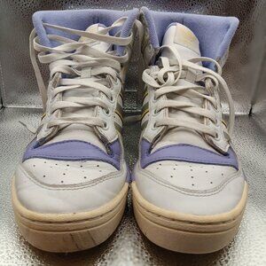 Adidas Rivalry Hi Mujer Women’s Size 8 Shoe HQ4428-CHF Lavender Yellow White